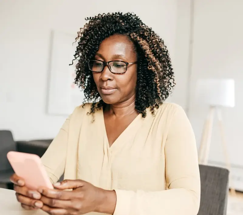 Woman looking at her phone