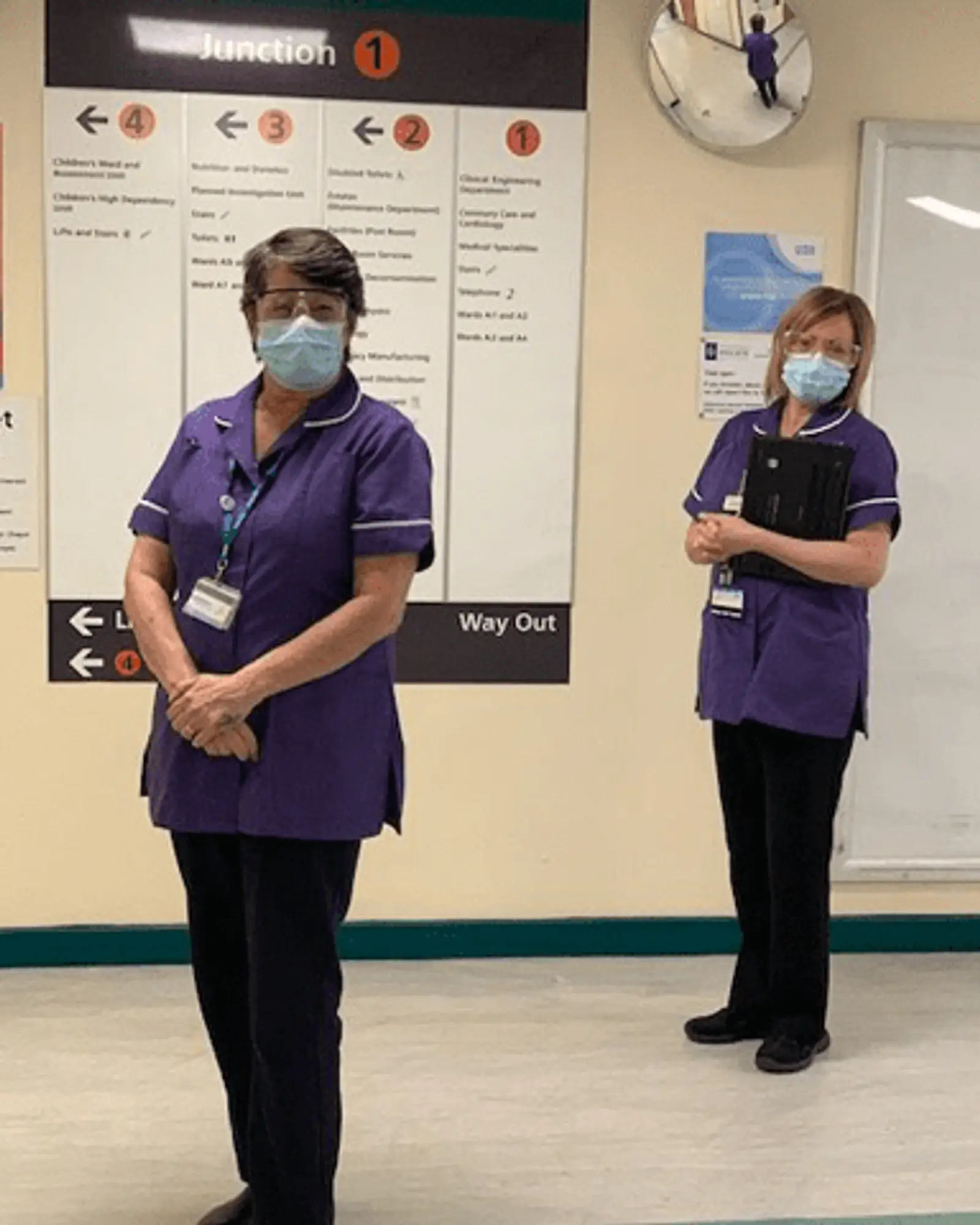 Steph Fowkes (Front) Ward A5/ Debbie Hepper Ward A1 (Behind) Discharge Coordinators, former HCAs with a wealth of knowledge.