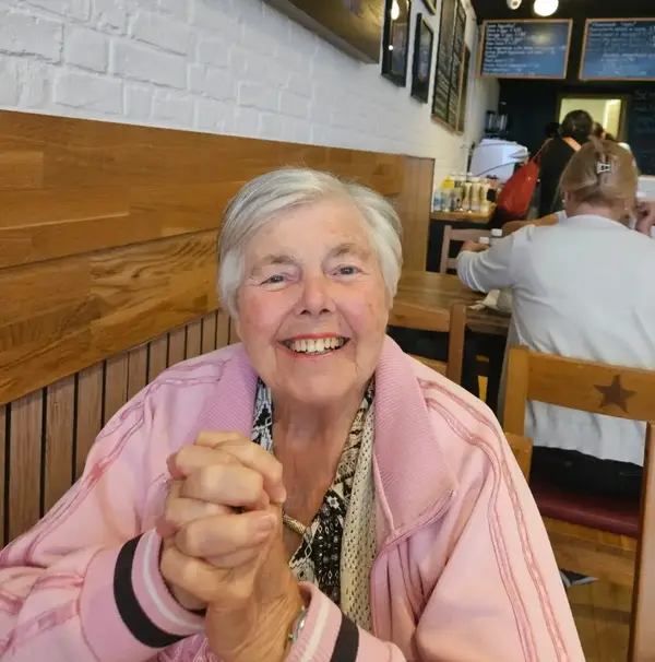 Sheila at her favourite cafe