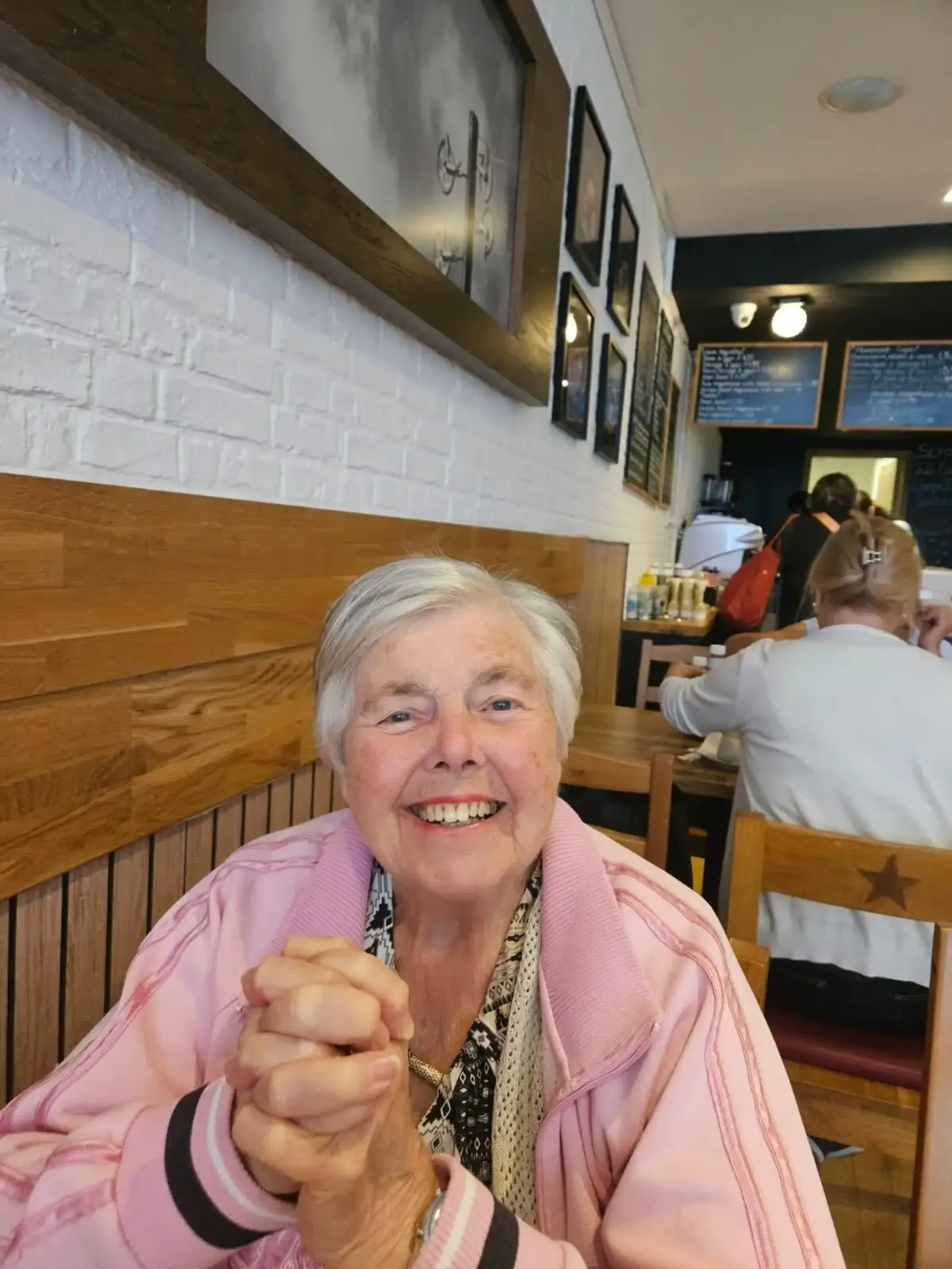 Sheila at her favourite cafe