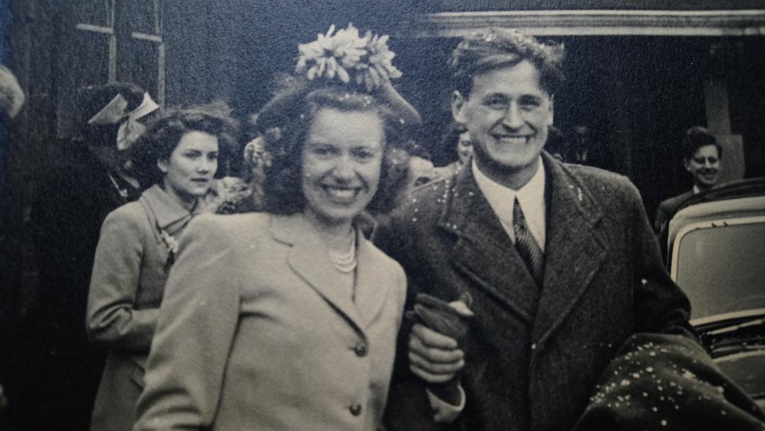 Jean and Freddy, the day they bought their wedding rings 1950