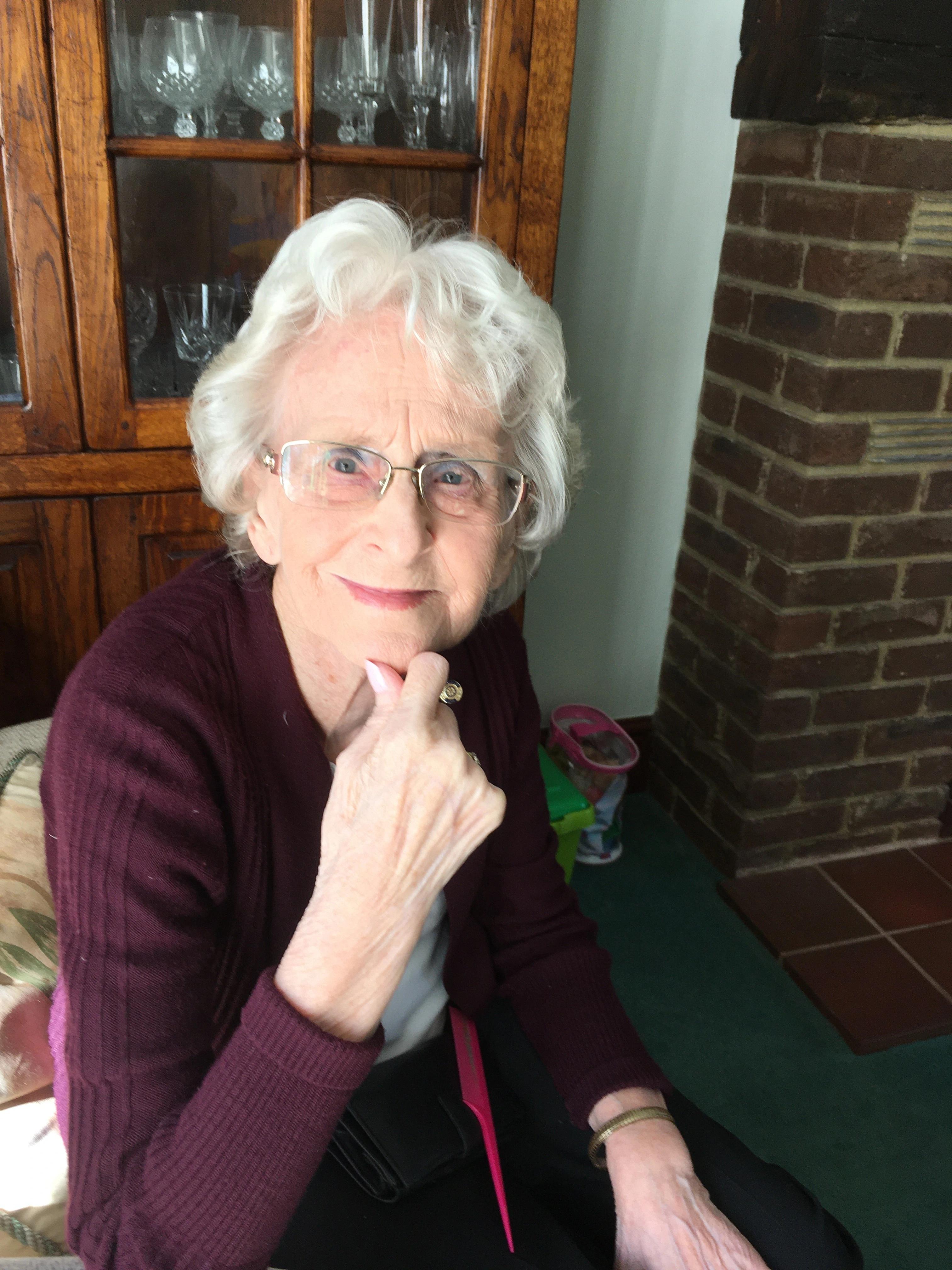 Jean sitting in her armchair