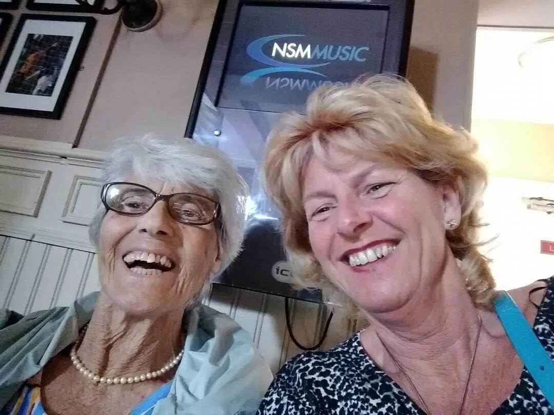 Sue taking a selfie with her mum
