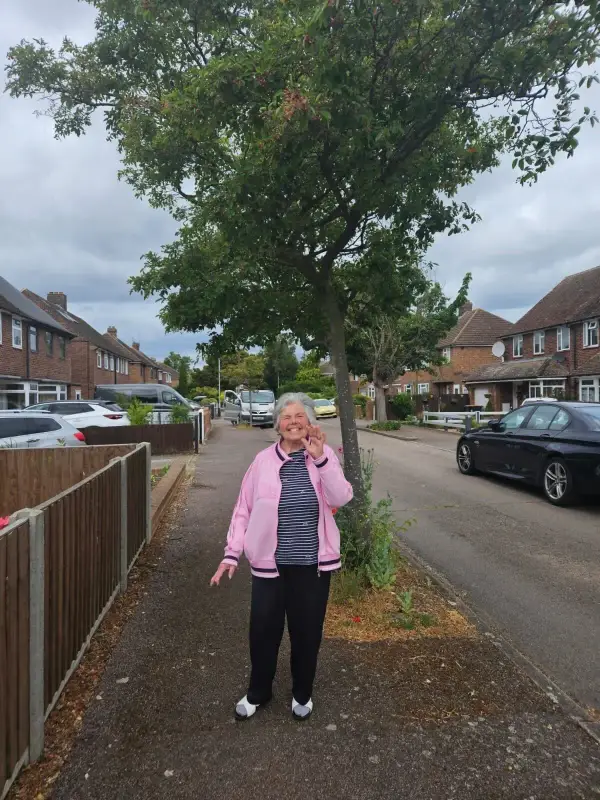 Sheila on her daily walk