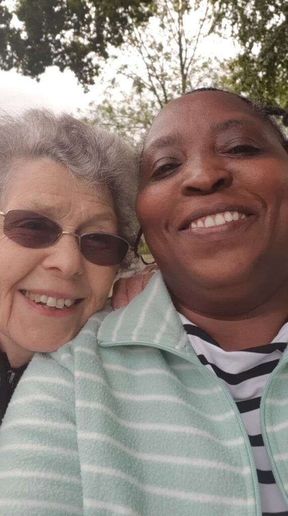 Taking a smiley selfie together