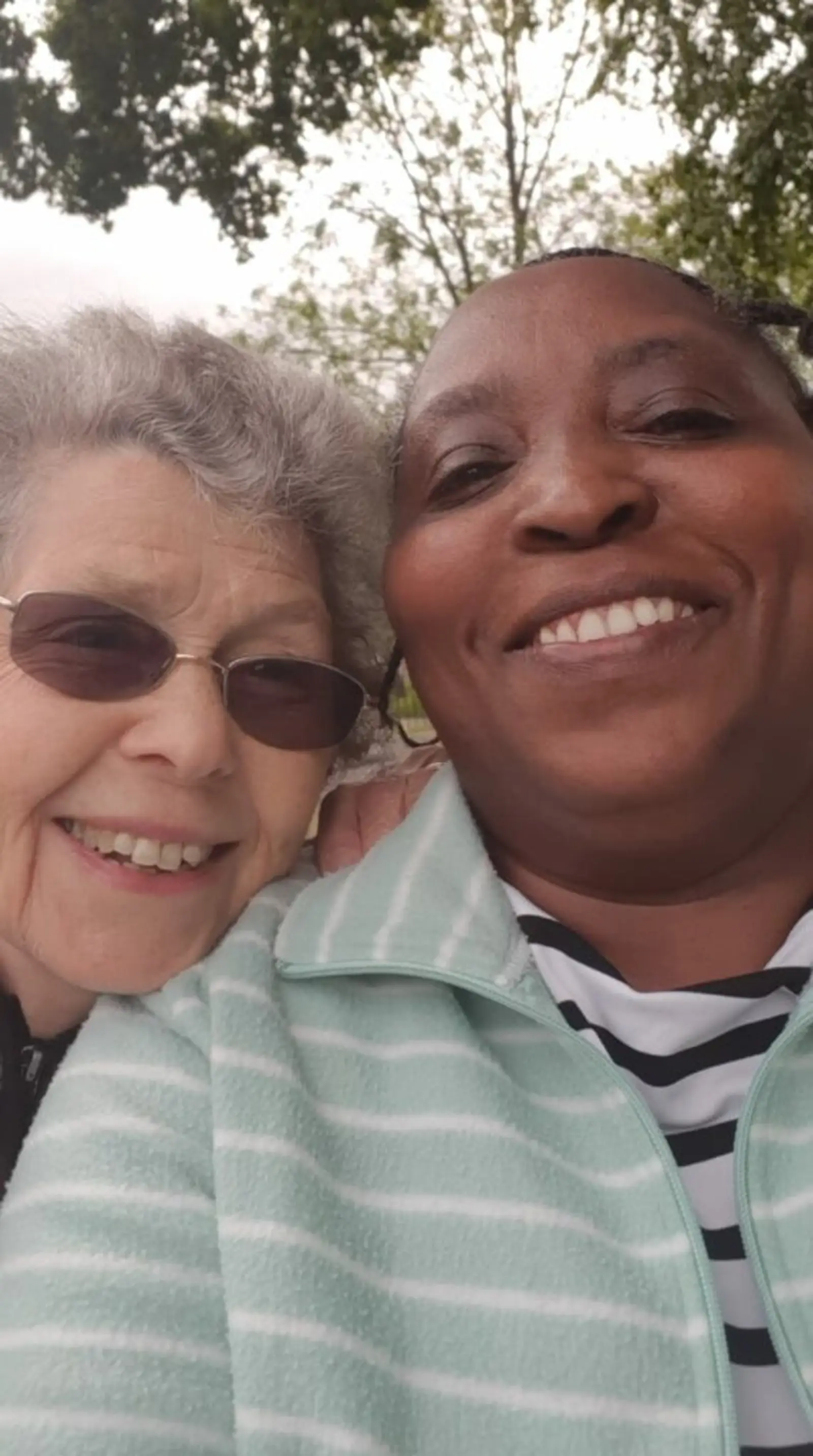 Taking a smiley selfie together
