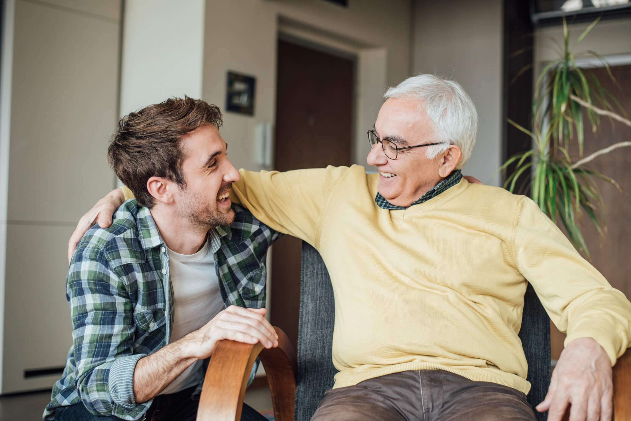 elderly man with his carer