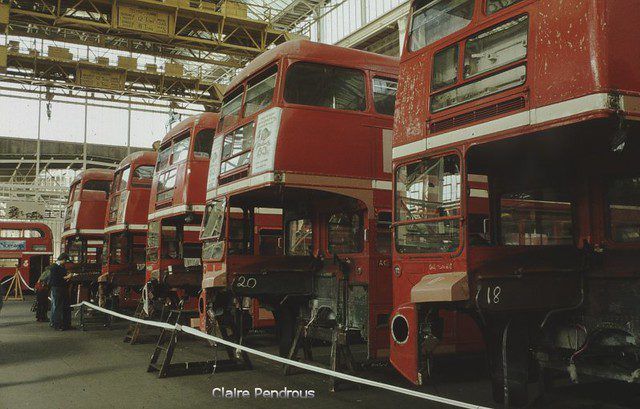ondon busses in maintenance