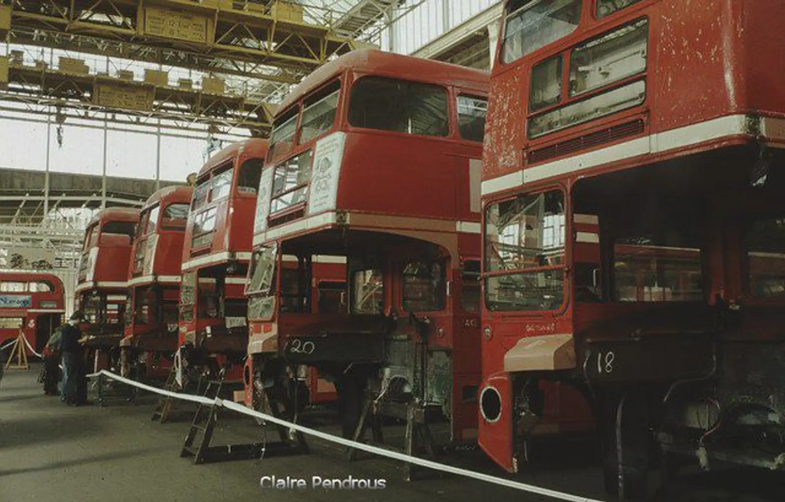 ondon busses in maintenance