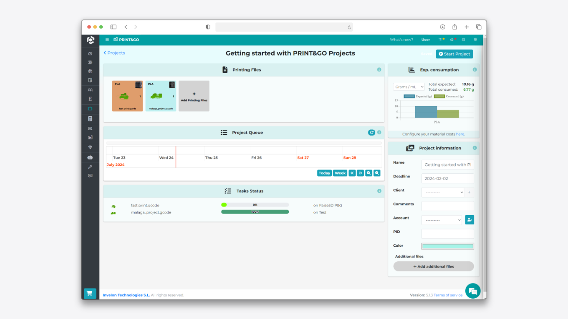 Print&Go Projects management