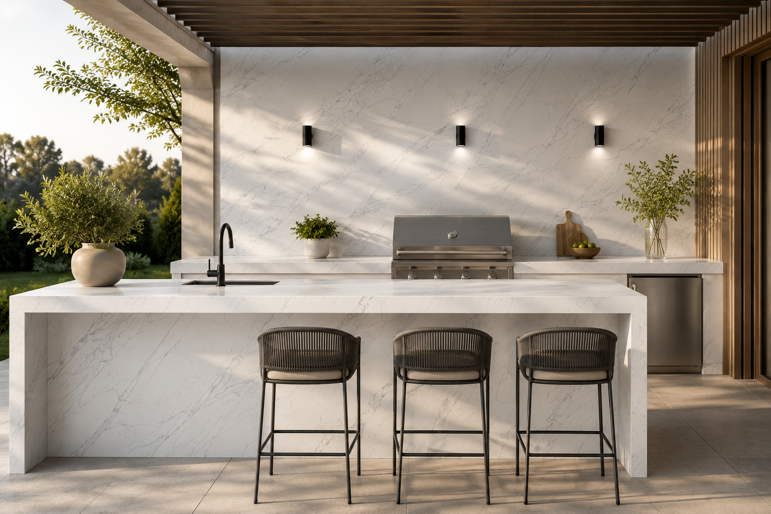 Outdoor kitchen counter