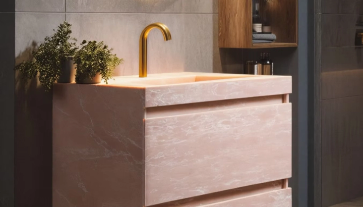 Eterna Blush Quartz Vanity — Vanity slab