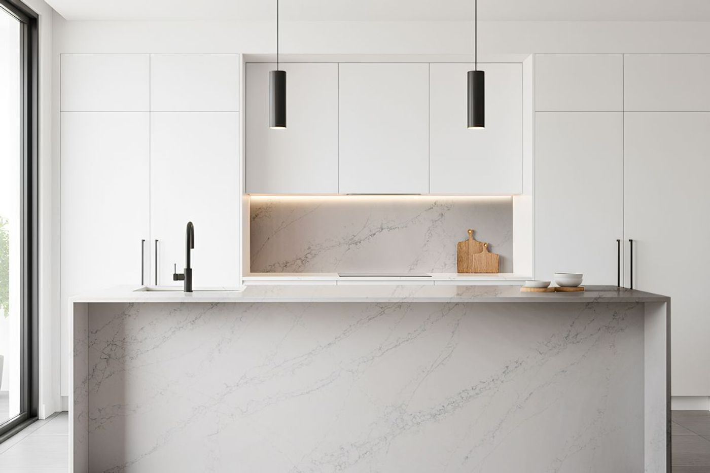 Quartz kitchen countertop