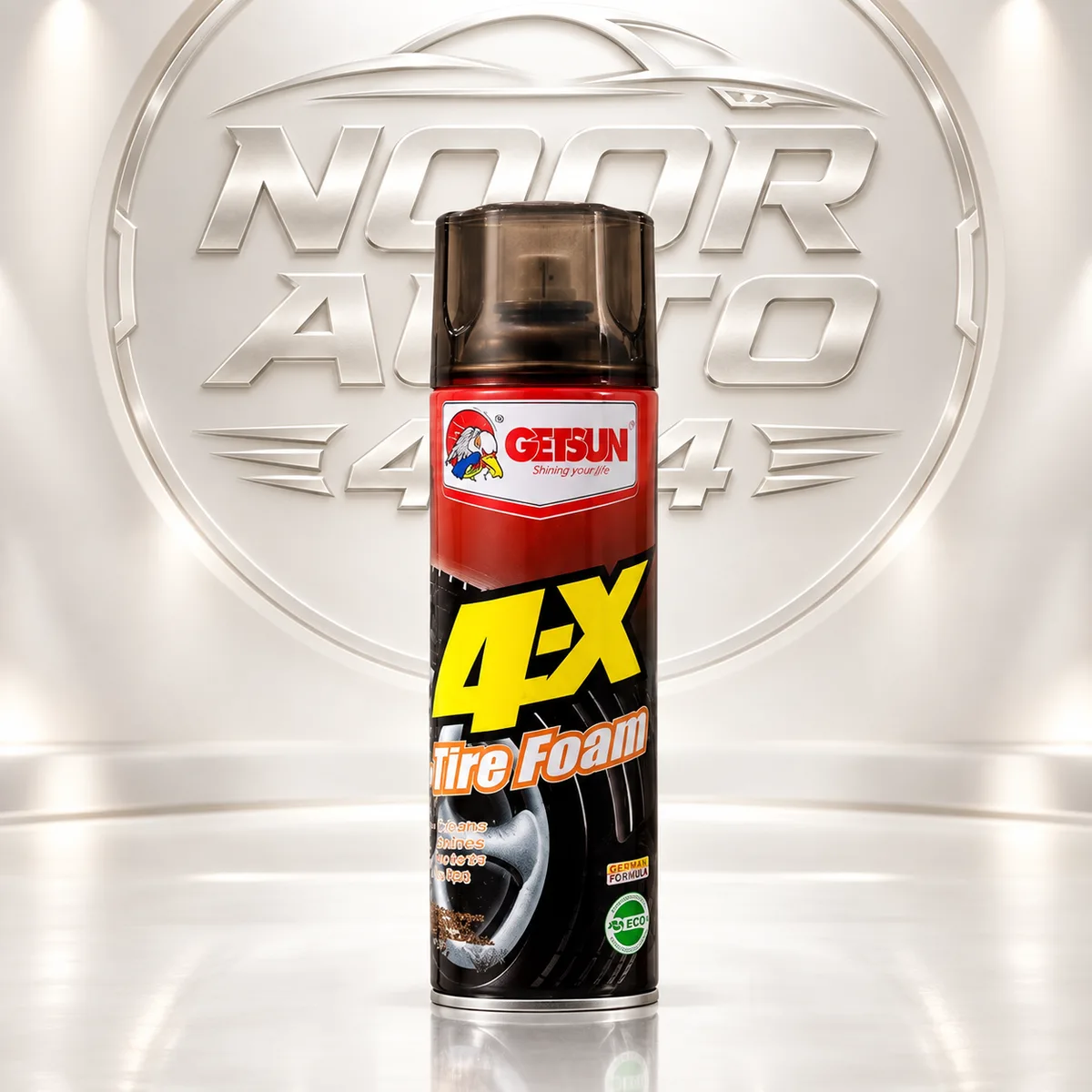 Getsun 4-X Tire Foam 650 ml can, front label