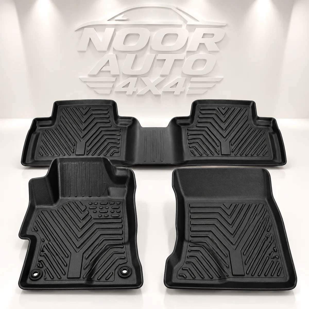 Black rubber floor mat set for the JAC T9