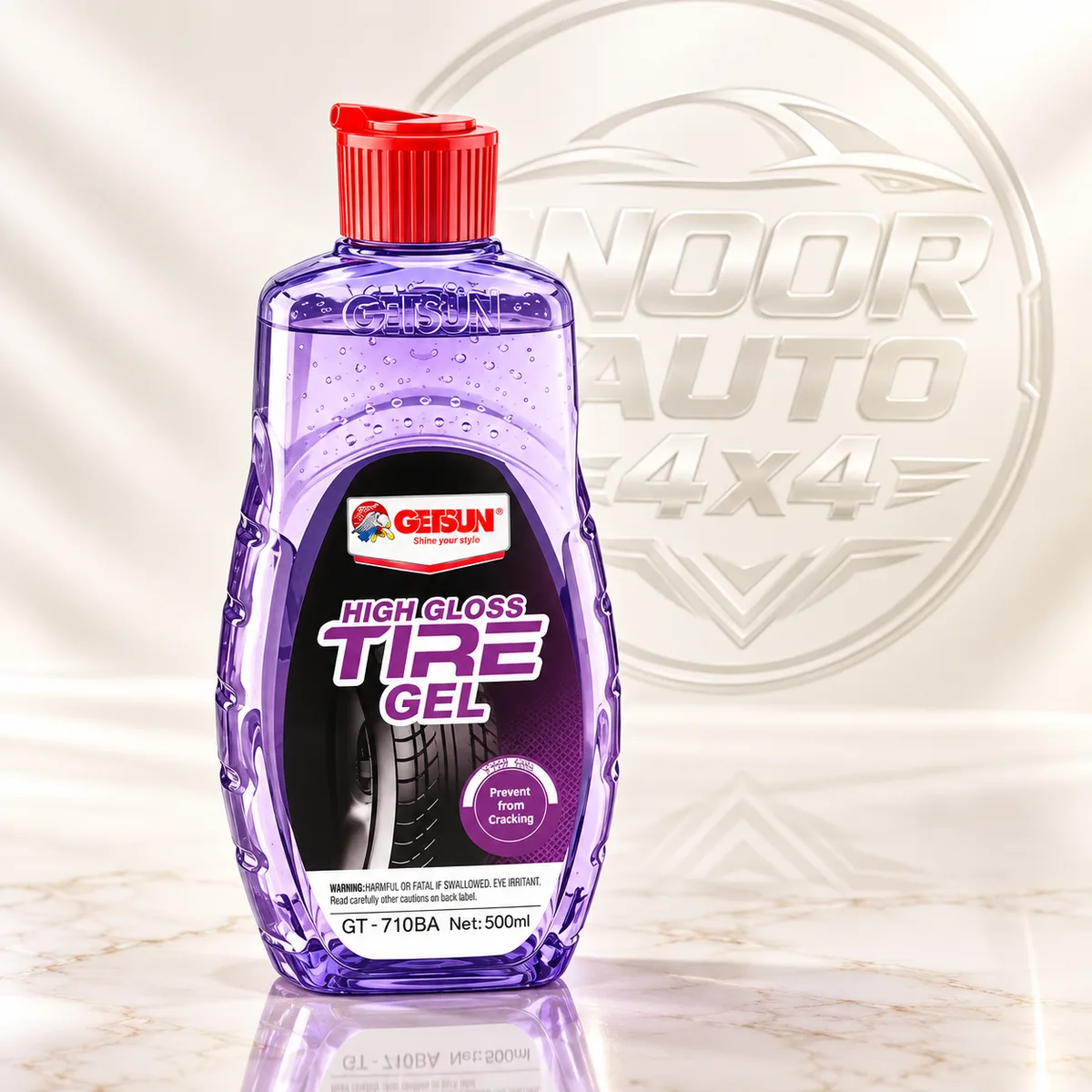 Getsun High Gloss Tire Gel bottle, angled view