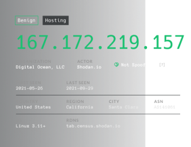 Example of detailed summary for benign IP, 167.172.219.157
