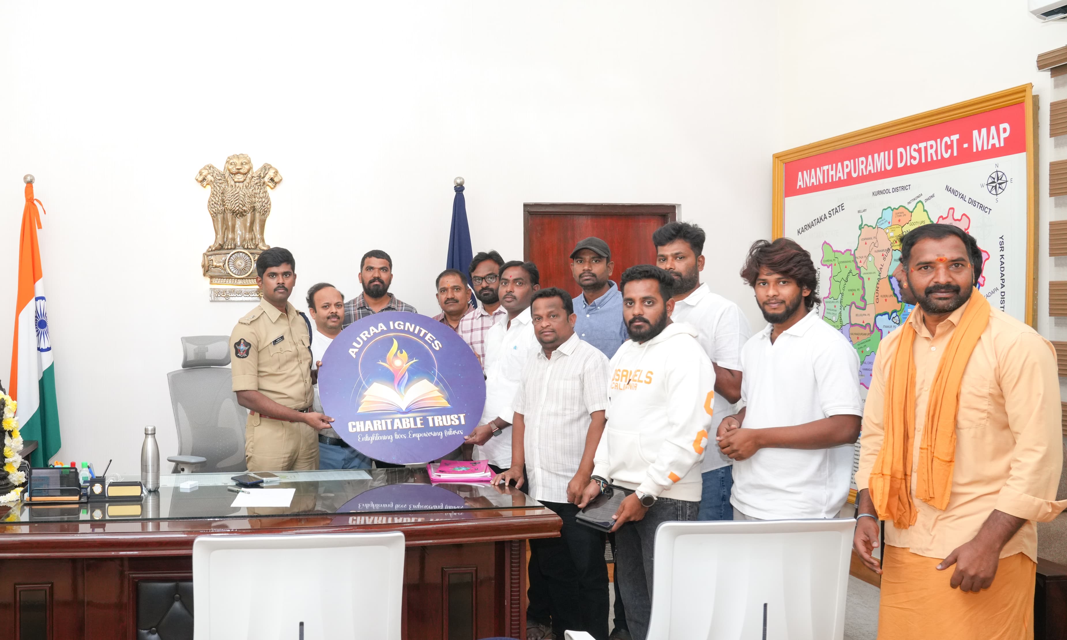 AURAA IGNITES CHARITABLE TRUST LOGO INAGUARTED BY HONORABLE SP JAGADEESH SIR