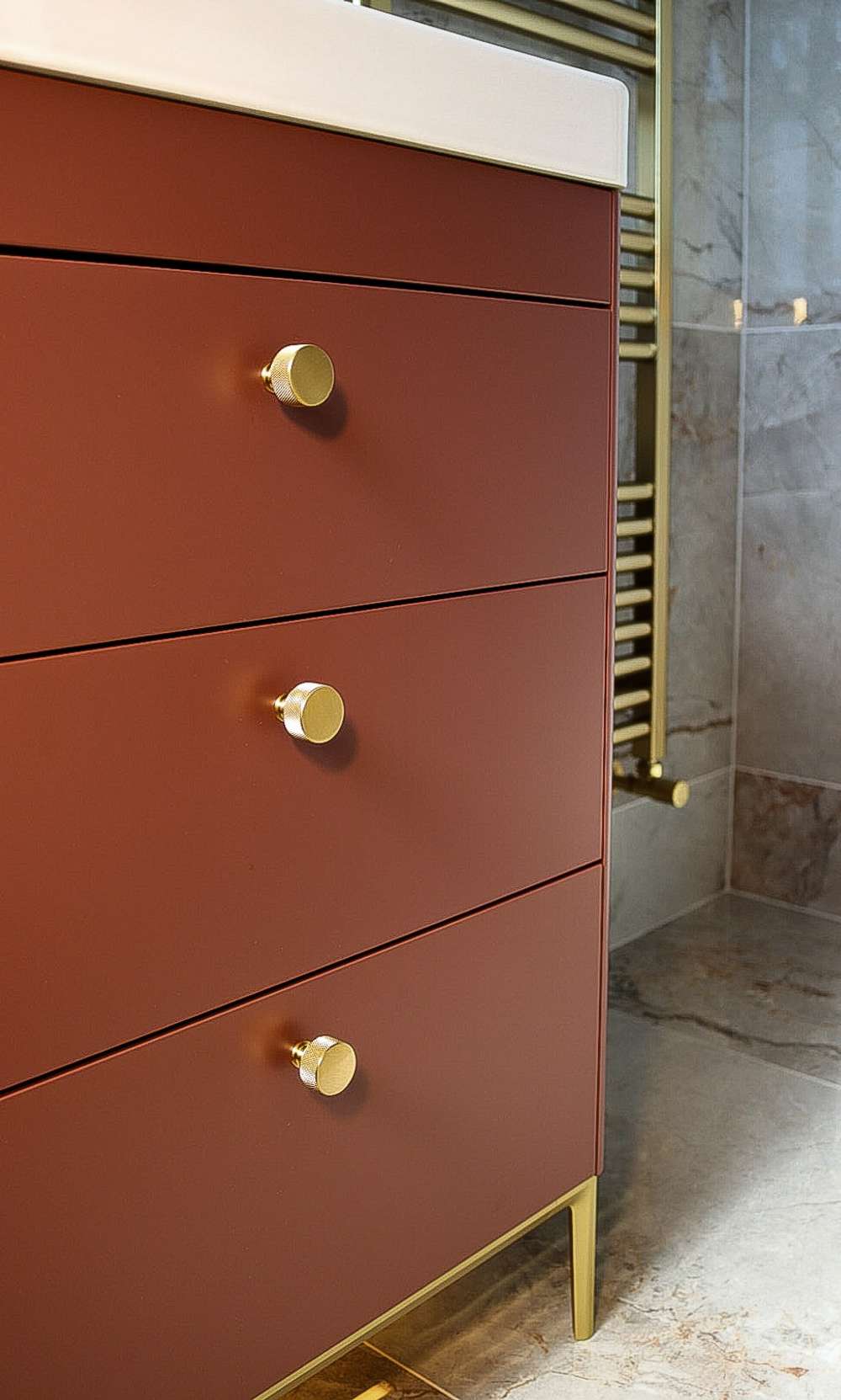Roper Rhodes Fairmont vanity unit in terracotta