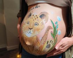 Diseño de bellypainting leon