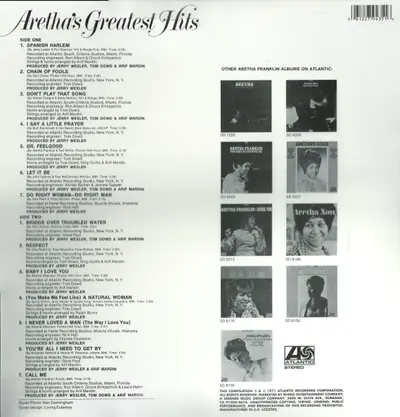 ARETHA FRANKLIN GREATEST HITS LP