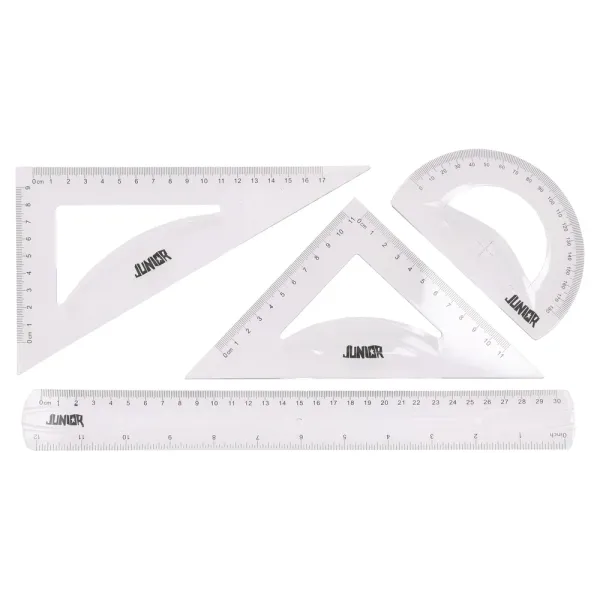 GEOMETRIJSKI SET TRANSPARENTNI 30cm