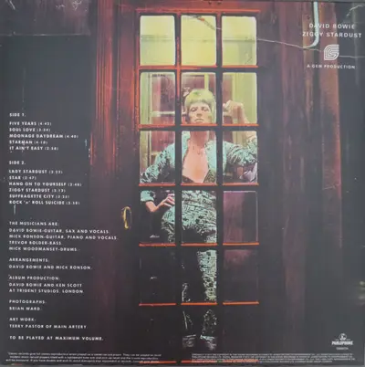 DAVID BOWIE THE RISE AND FALL OF ZIGGY STARDUST LP