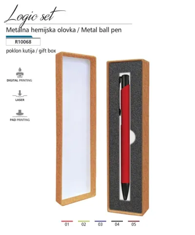 SET LOGIC - METALNA HEMIJSKA OLOVKA U KUTIJI - gift