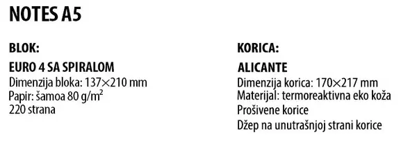 ROKOVNIK ALICANTE NOTES A5 APPLE GREEN