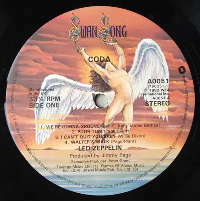 LED ZEPPELIN CODA REMASTERED ORIGINAL VINYL
