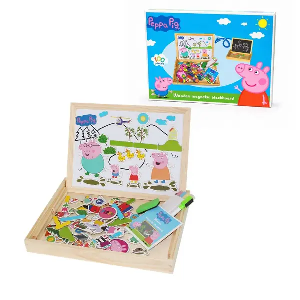 MAGNETNA DRVENA TABLA PEPPA PIG 100pcs