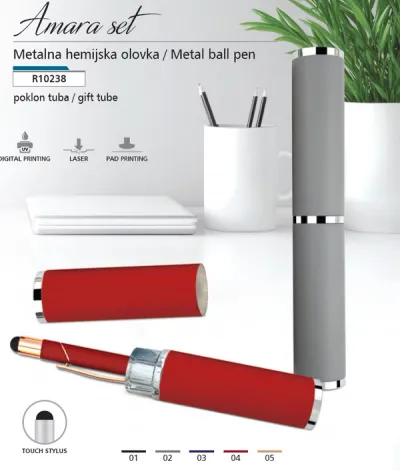 SET GLAM - METALNA HEMIJSKA OLOVKA U TUBI ROSE SILVER