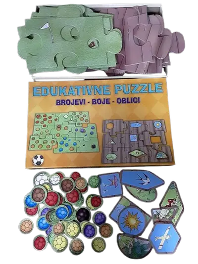 EDUKATIVNE PUZZLE BOJE,OBLICI,BROJEVI