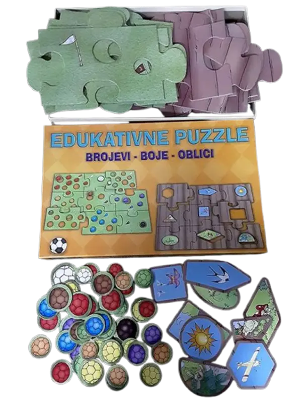 EDUKATIVNE PUZZLE BOJE,OBLICI,BROJEVI