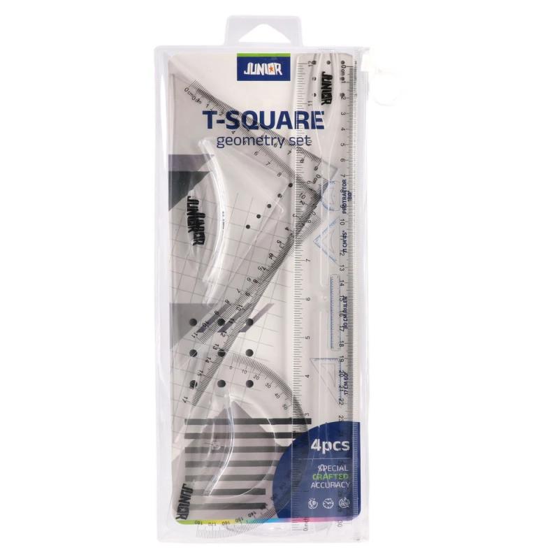 GEOMETRIJSKI SET TRANSPARENTNI 30cm