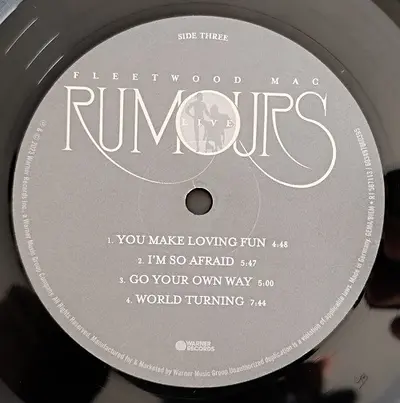 FLEETWOOD MAC RUMOURS LIVE 77 2LP