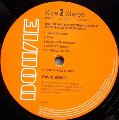 DAVID BOWIE THE RISE AND FALL OF ZIGGY STARDUST LP