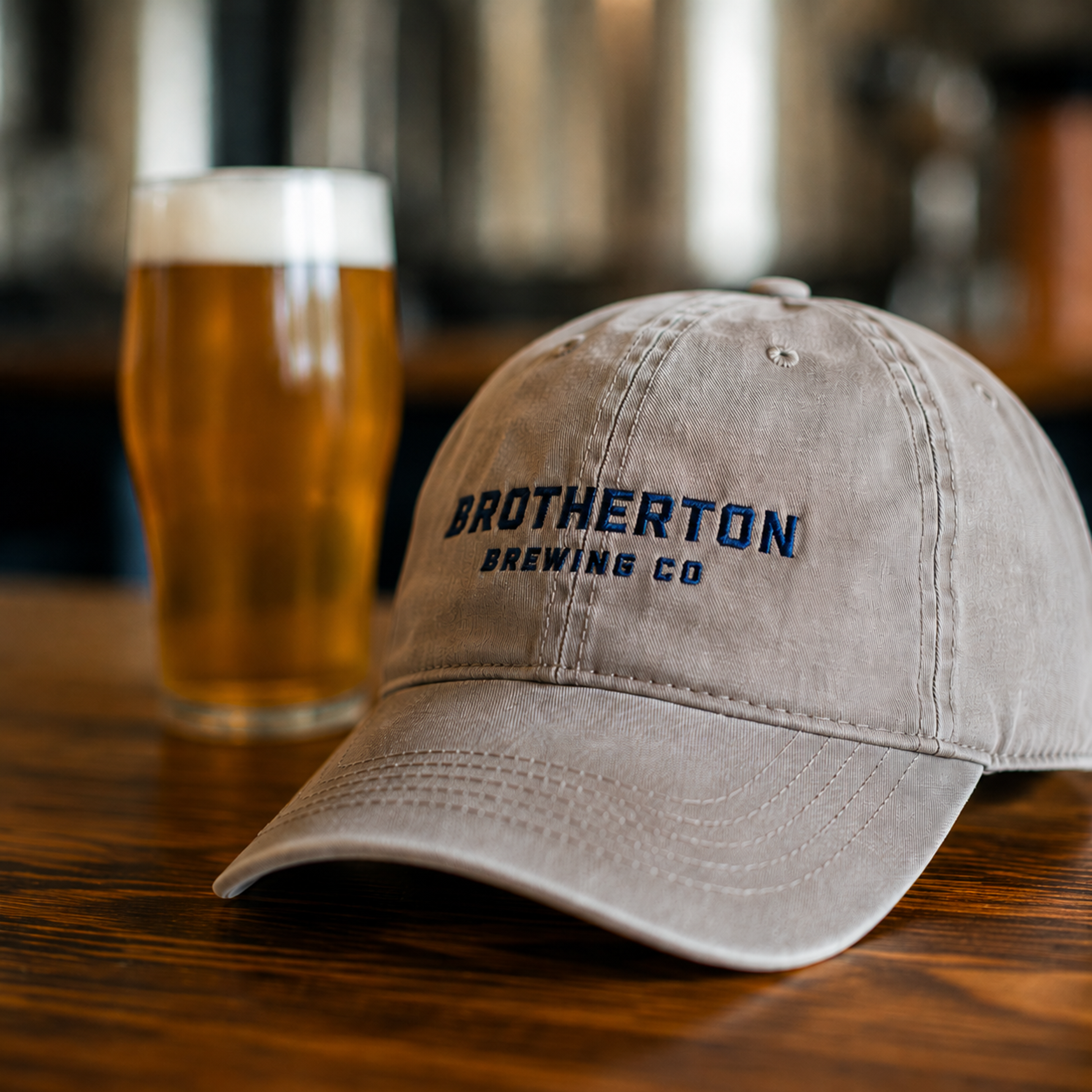 Brotherton Brewing Co cap with a fresh pour