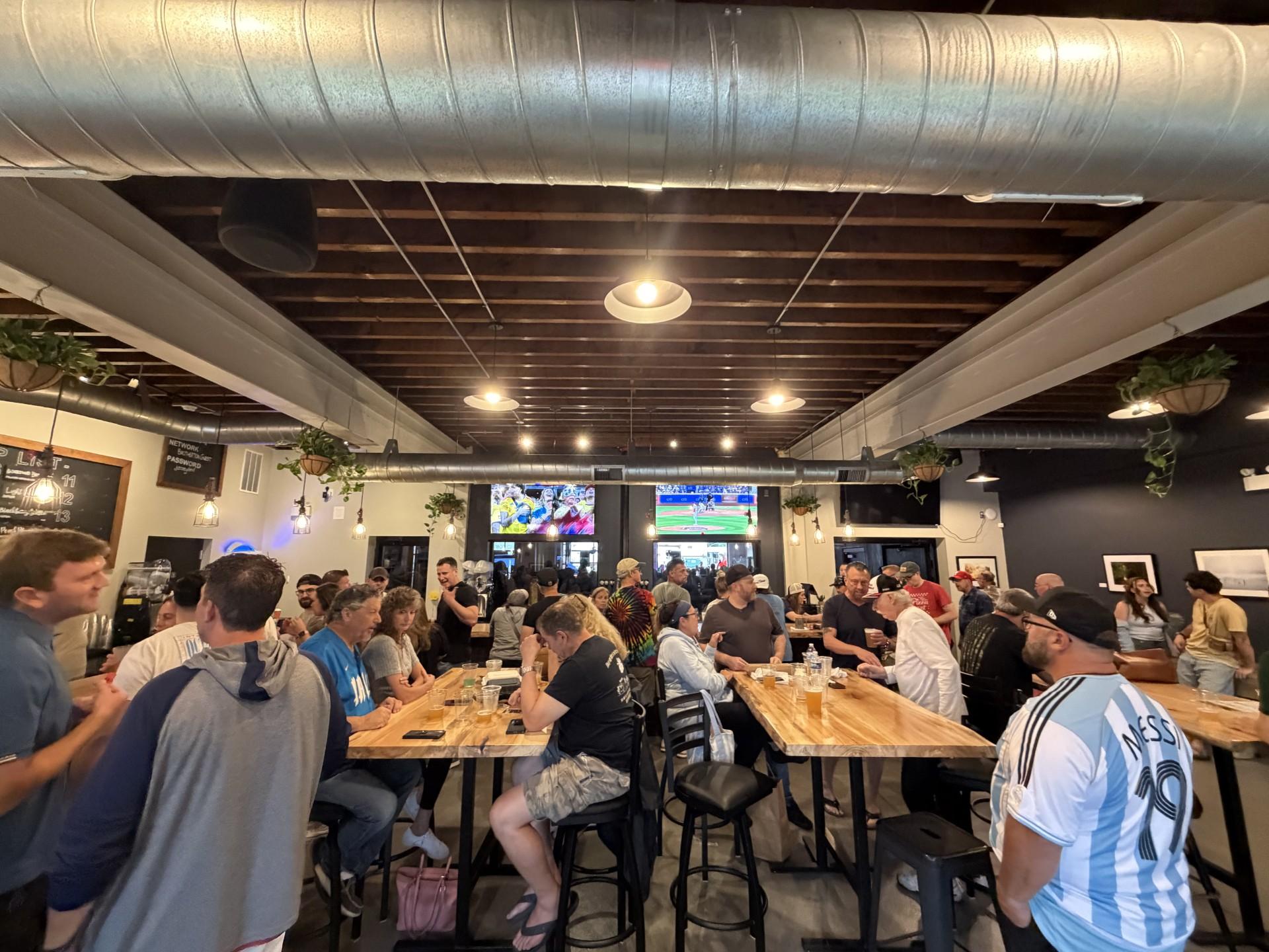 Inside the Brotherton Brewing taproom in the converted firehouse