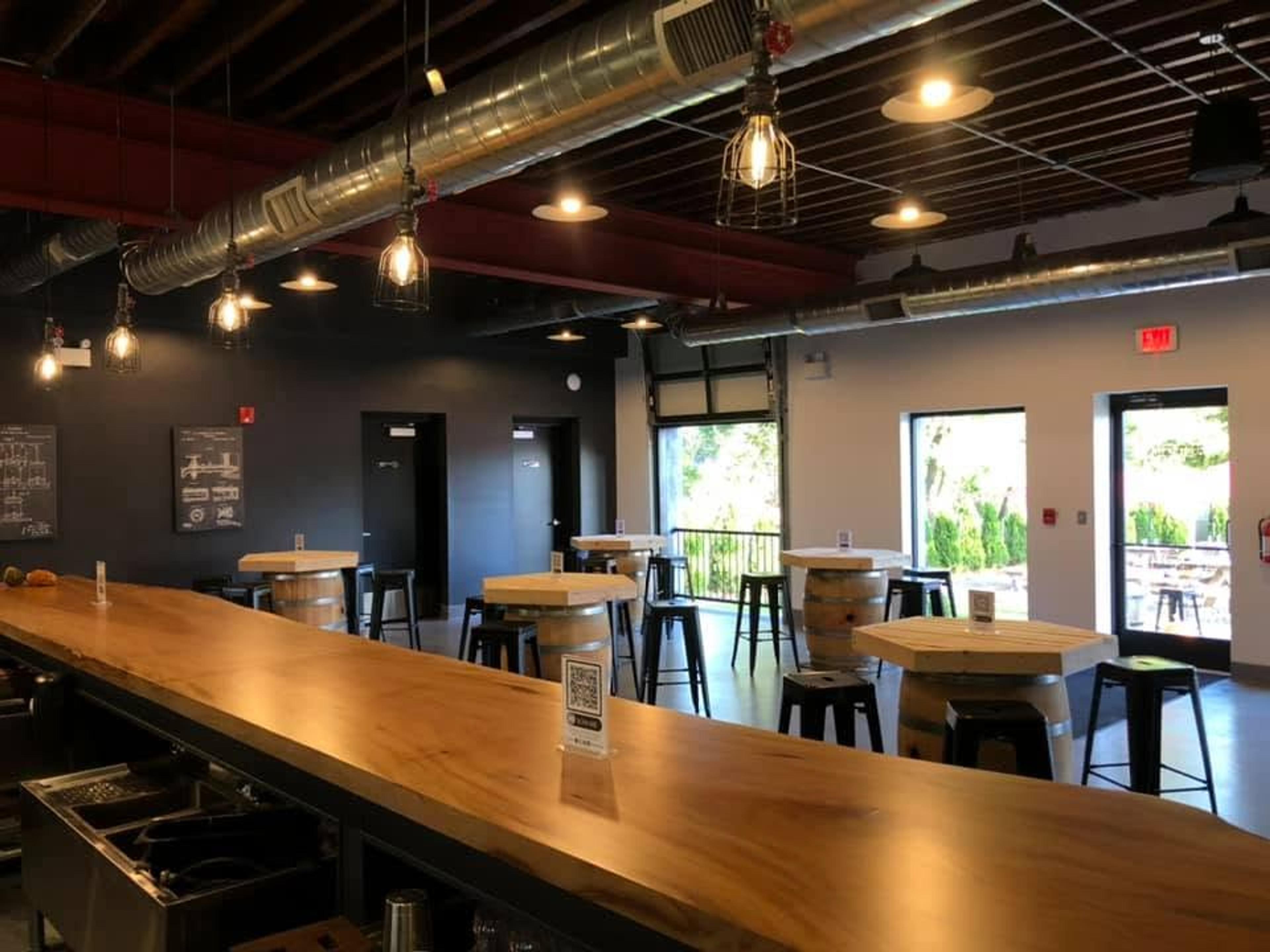 Inside the Brotherton Brewing taproom in the converted firehouse
