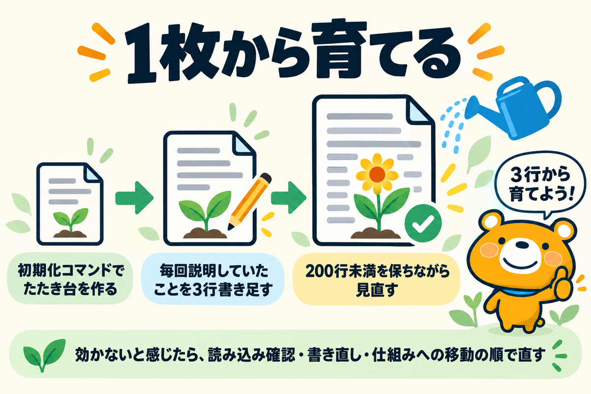 1枚を育てていくまとめの図解