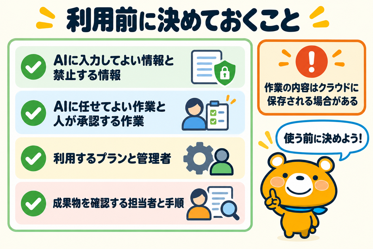 業務で使う前に決めておく4つの項目