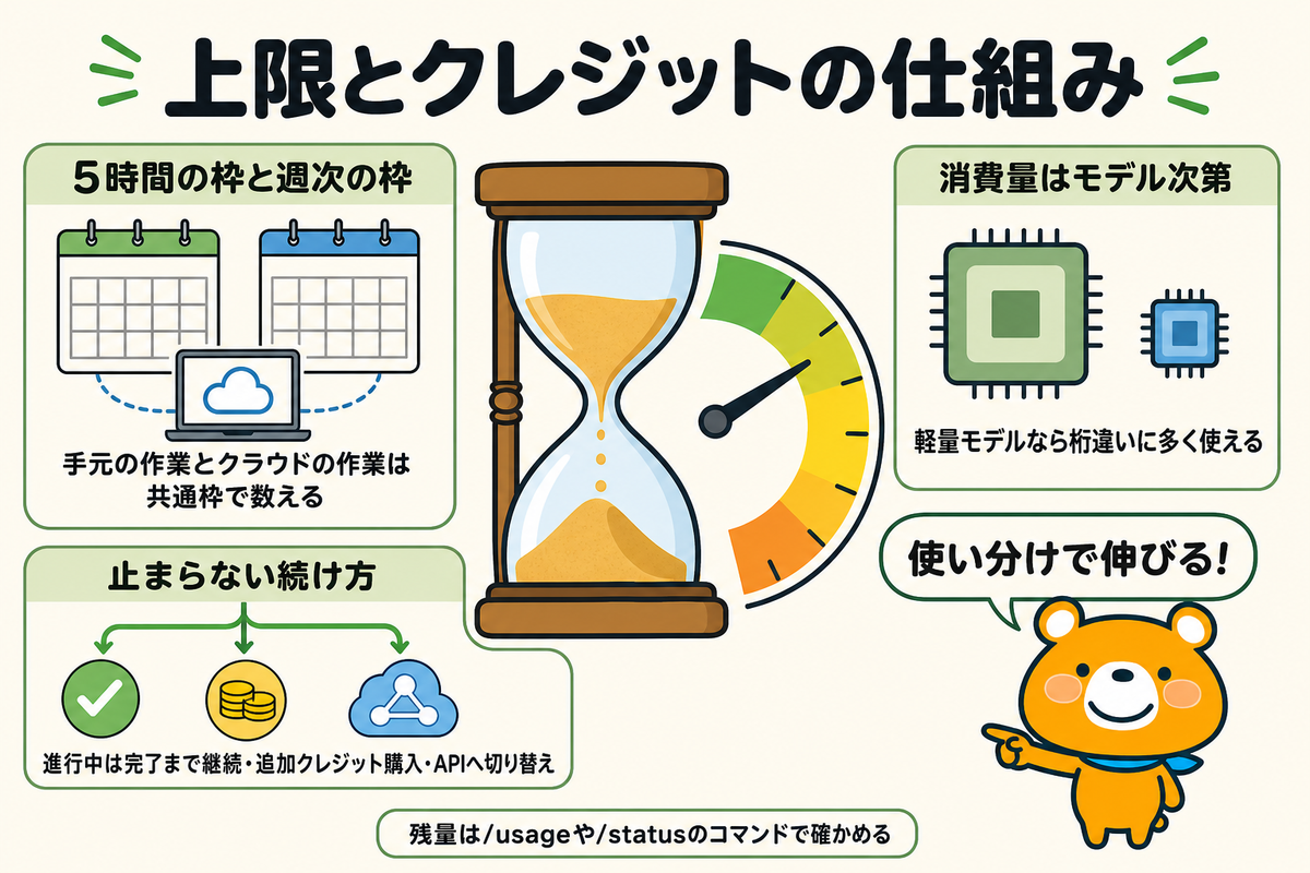 利用上限とクレジットの仕組みを整理した図解