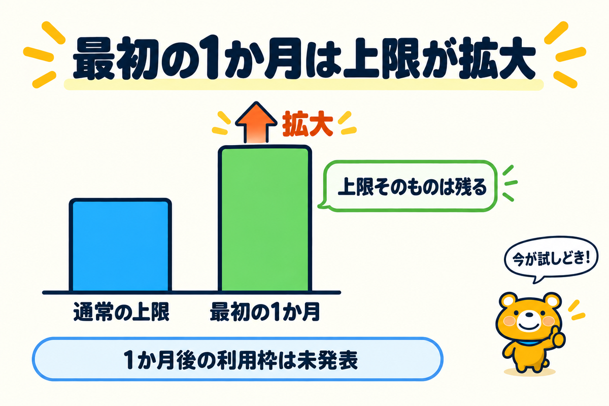 提供開始から1か月の利用枠の拡大
