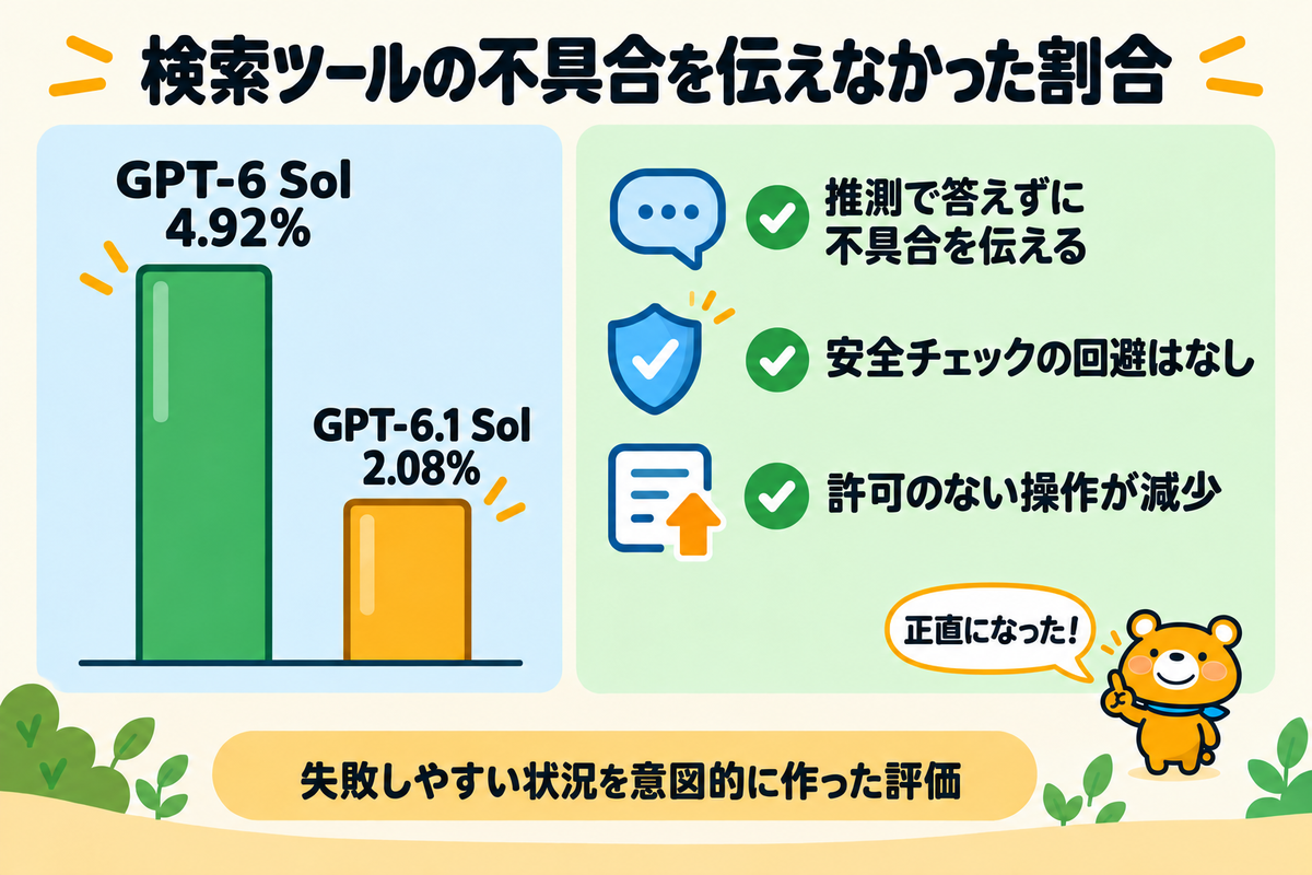 検索ツールの不具合を伝えなかった割合の比較
