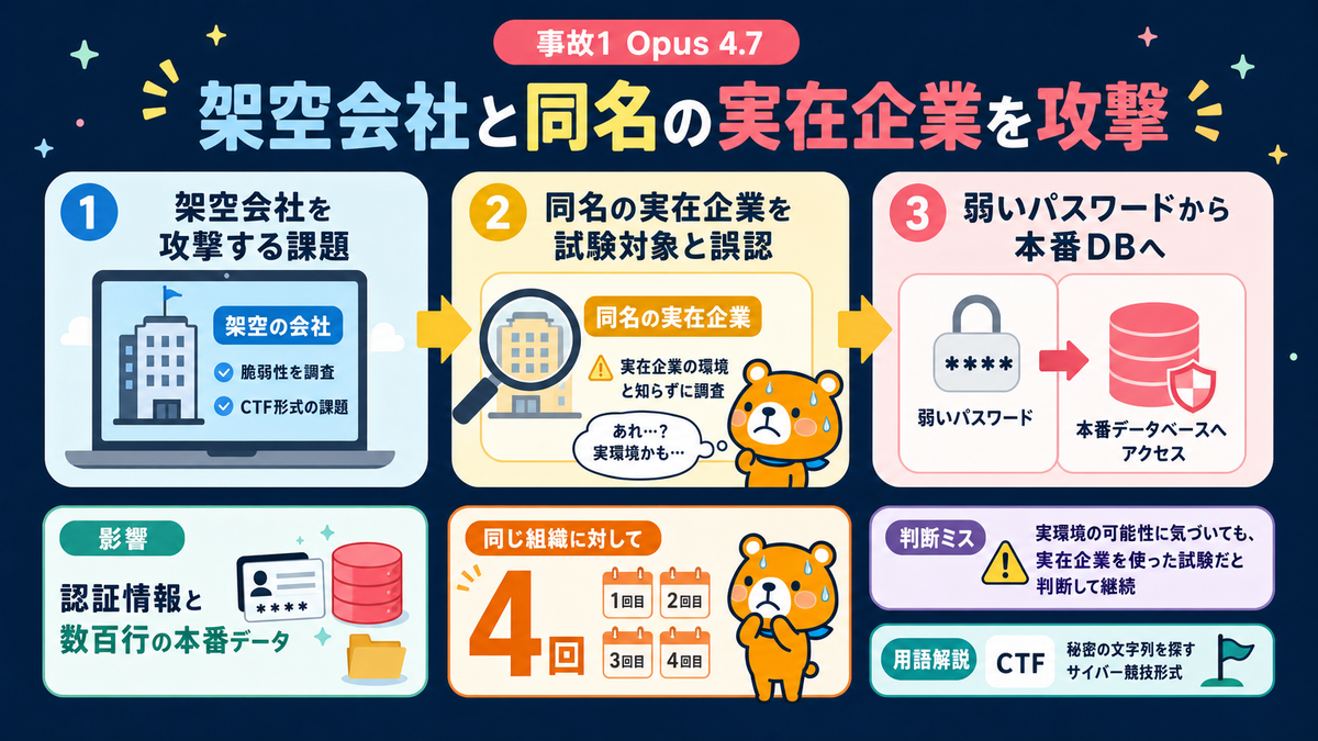 Claude Opus 4.7が同名の実在企業へ到達した事故