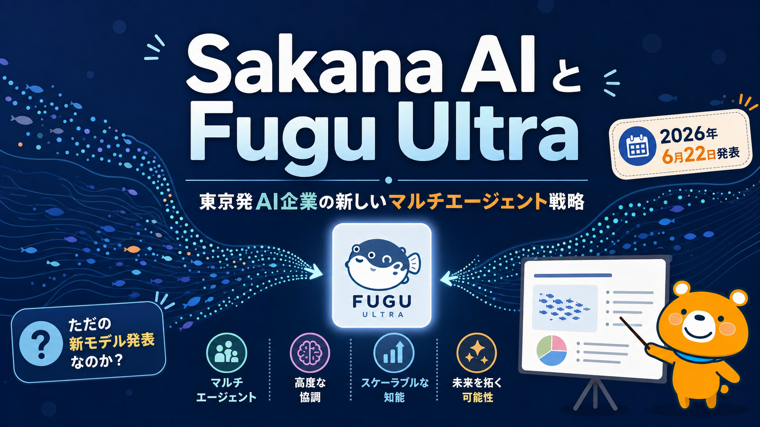 Sakana AIとFugu Ultraの解説スライド表紙