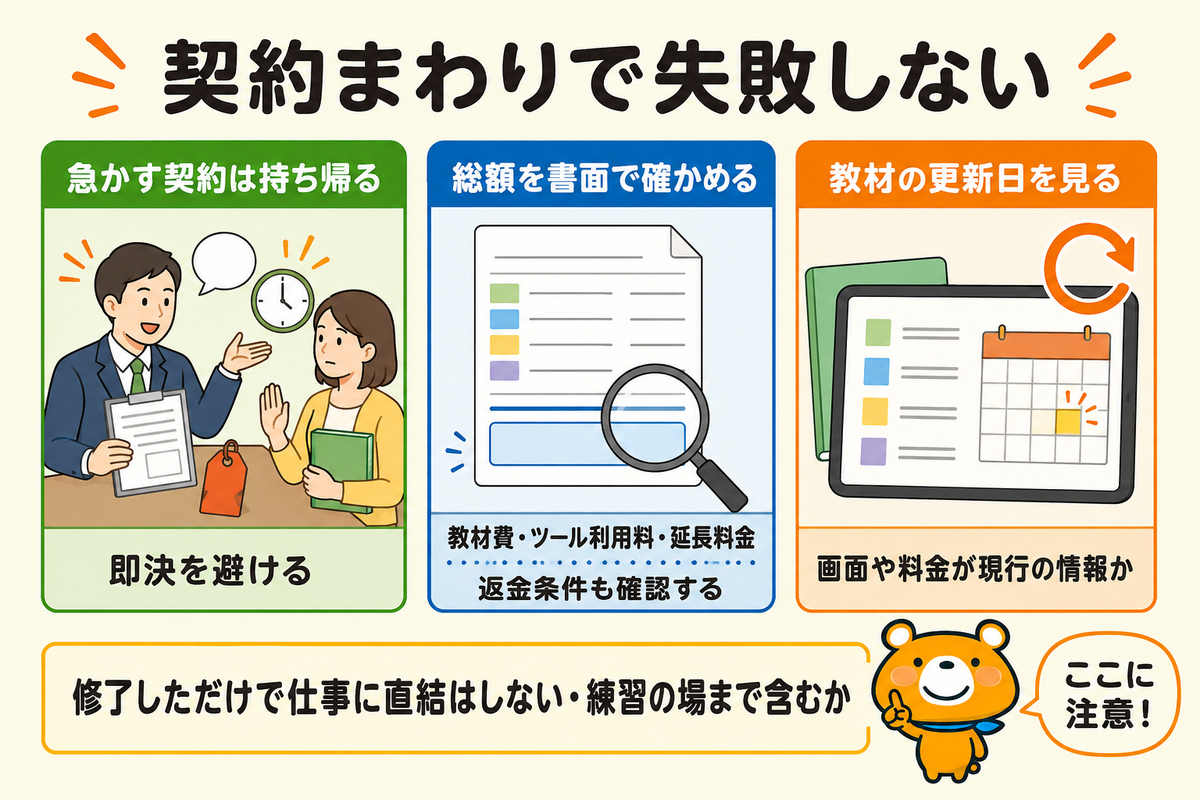 契約前に確かめたい注意点の図解