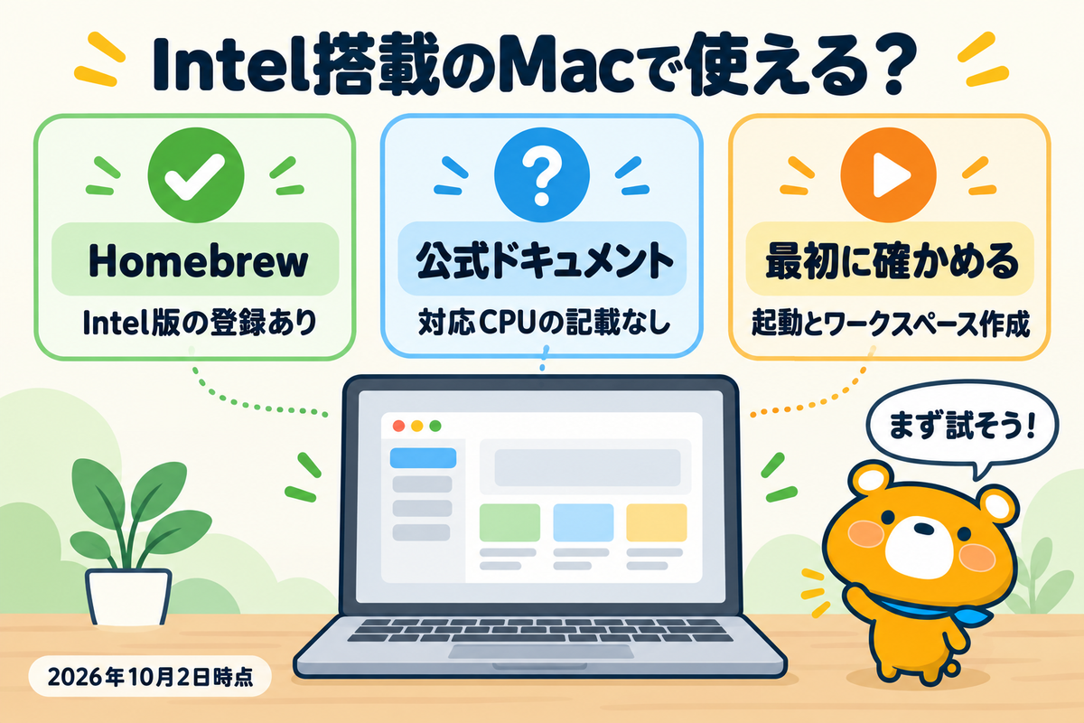 Intel搭載のMacでの利用について