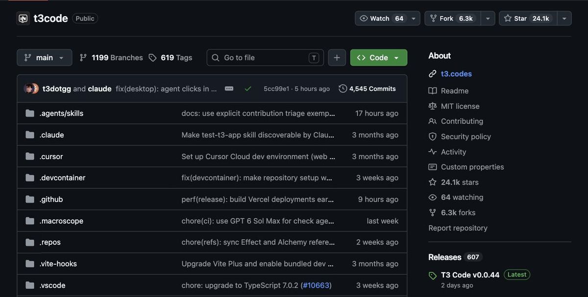 T3 CodeのGitHubリポジトリ